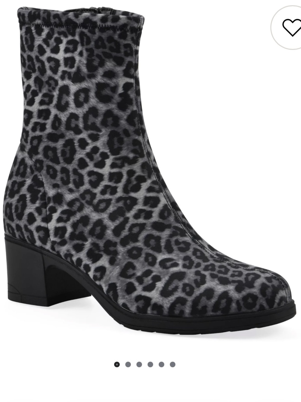 Cliffs by White Mountain HUDA Grey/Leopard/Fabric Women's Ankle Boots New 8 Wide